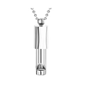 Silver 528Hz meditation whistle pendant on a bead chain for mindful breathing - Functional Whistle / HX10 / Steel