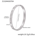 Silver stainless steel heart bangle with zircon stones in 6cm diameter size - Silver Heart Engraved Style (Z132)