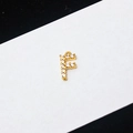 Gold-plated letter F pendant charm featuring micro-set sparkling crystals - Letter F