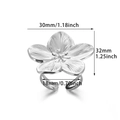 Detailed size specifications for silver sunflower open ring with dimension markings - Flower-Silver (JZ6745P)