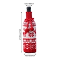 Funda navideña para botella de vino en punto rojo y blanco con motivos de alce y nieve - Estilo de Reno con Copo de Nieve Rojo