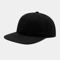 Detail view of the black washed cotton twill fabric and ventilation eyelets on the cap - Adjustable / Black