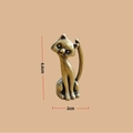 Miniatuur vintage bronzen kattenbeeldje ornament met matte metaaltextuur 4,6cm hoogte - Cartoon Kat A (Staand) / Brons
