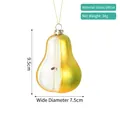 Sparkling pear-shaped glass Christmas ornament with gold glitter finish and golden string - Pear Ornament