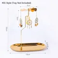 Golden rotating carousel candle holder with dreamcatcher charms and metal oval tray - Dreamcatcher No.1 (No Tray)