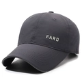 Gorra de béisbol gris oscuro con logotipo FARD metálico y tejido transpirable - gris oscuro