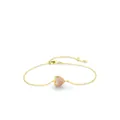 Elegante bracciale in argento S925 placcato oro con ciondolo a cuore in cristallo rosa - Argento 925 / Oro