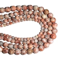 Natural round jasper stone beads with red and grey marble patterns for DIY jewelry making - Red Network Stone / 4mm Approx 93pcs