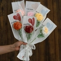 Handcrafted crochet rose bouquet with five colorful flowers in decorative wrapping - Packaging Materials (Flowers Not Included) / Single Flower - Heart Style Packaging Bag (10 Sets)
