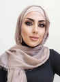 Crinkle cotton linen hijab in lotus pink color with frayed edges and matching inner cap - Lotus root pink