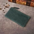 Minimalistische dunkelgrüne Handyhülle aus Crazy-Horse-Leder und schmale Clutch für Damen - Vintage Grün
