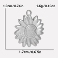 Dettagli del ciondolo a sole con dimensioni 1,9cm di altezza e peso di 1,6g - Argento