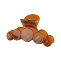 Minimalist amber resin hair claw clip with interlocking circular design on white background - 10CM Jelly Caramel
