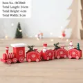 Classic red wooden Christmas train with snowman and bear figures on 24cm long base - 24CM Red Mini Train
