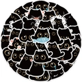 Set di 40 simpatici adesivi neri dei cartoni animati per laptop e cover cellulari - SJS110 Stile 1 (40 Pezzi)