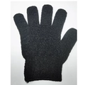 Exfoliating bath glove in black textured material for deep skin scrubbing and cleansing - Black