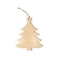 Wooden Christmas tree pendant with star top and hemp rope on white background - Christmas Tree