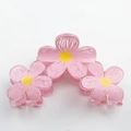 Pink graffiti flower hair claw clip with yellow centers for elegant hair styling - Large 9.5cm / Pink