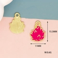 Mini dragon fruit charm pendant detail with dimensions 15.5mm by 11mm and 0.6g weight - Dragon Fruit (23)