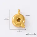 Golden 3D bubble letter Q pendant necklace in polished copper for women - Letter Q (D79-Q)