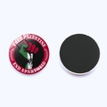 Round Palestine flag fridge magnet with Free Palestine text and black magnetic back - Style 3