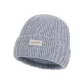 Gorro de invierno para hombre en punto acanalado gris con forro polar y logo - Gris