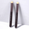 Two round concealer brushes with dark brown handles and sponge heads for smooth blending - Multifunctional Round Head Lip Brush