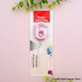 Pink metallic number 6 birthday candle with stick for cake party decoration - Rose Gold Number 6
