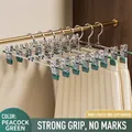 Peacock green non-slip stainless steel pants hanger with adjustable metal clips - Small Soft Bead / Malachite green