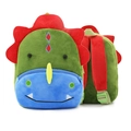 Green dinosaur plush backpack for kids with blue accents and adjustable straps - Animal Dinosaur