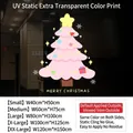 Pink Christmas tree static window sticker for glass decoration available in various sizes - Pink Christmas Tree (SDUV-218)