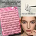 Self-adhesive fishtail eyelashes kit with transparent band and natural DIY cluster effect - 10 Rows Glue-free Fishtail MJS02