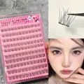 Self-adhesive fishtail eyelashes kit with transparent band and natural DIY cluster effect - 10 Rows Glue-free Fishtail MJS02