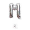 Silver letter M foil balloon for party decoration with retail card packaging - 16" / Silver Letter M (With Backing Card)