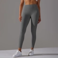 Détail du legging de yoga gris foncé à taille haute avec coupe compressive sculptante - XS / Gris foncé