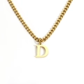 Collana minimalista in acciaio inossidabile placcato oro 18 carati con ciondolo lettera D - Lettera D / Oro