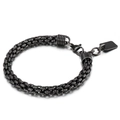 Men's punk style braided titanium steel bracelet in antique silver finish with lobster clasp - Style B / Gunmetal