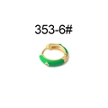 Orecchino a cerchio in smalto verde neon con base dorata e piccolo zircone lucido - Pezzo Singolo / Verde (6#)