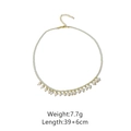 French retro natural pearl necklace with clear beads and gold details, 39+6cm length - Tassel Artificial Pearl Jewelry Set (Tassel Artificial Pearl Necklace Set)
