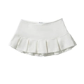 Classic high-waisted white pleated mini skirt featuring a sporty schoolgirl style design - XS / White