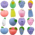 Collection of assorted TPR squishy fruits and vegetables in soft macaron colors - Fruit Series
