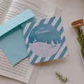Blue Stripes Card+Envelope+Sticker