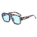 Occhiali da sole quadrati oversize con texture marmo e lenti azzurre in stile retrò - Marmo Blu