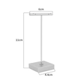 Silver metal T-bar earring display stand 11cm height with dimensions marked - Square Base / 6*11cm / Silver