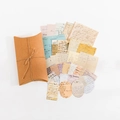 Set di carta artigianale vintage con motivi a farfalla e scatola in kraft con spago - Pagine Vintage - Taccuino Scritto a Mano
