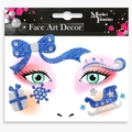 Blue and silver glitter face stickers with stars and snowflakes for holiday party - Christmas Sleigh Gift