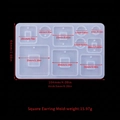 DIY silicone mold for geometric square earrings featuring multiple size cavities - Rectangular Earring Mold ED#11