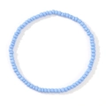 Bracelet fait main en perles de verre bleu clair avec cordon élastique pour empiler - Bleu Clair