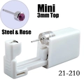 Single-use ear piercing gun with 3mm rose pink cubic zirconia stainless steel stud - 3mm Steel & Rose