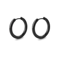 Minimalist black stainless steel hoop earrings in a sleek matte finish circular design - 2.5*14mm / Black